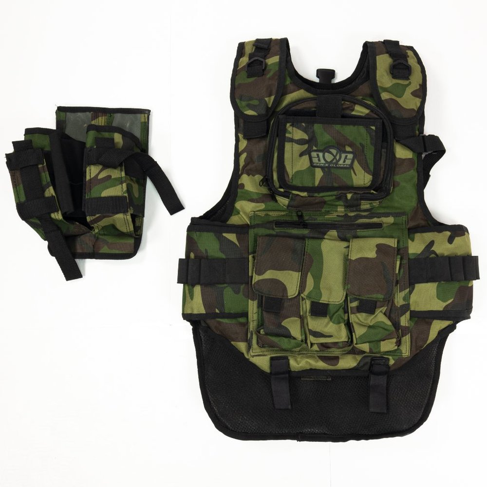 NEW Gen X Global GxG Tactical Paintball Woodsball Vest Pod Harness - Camo